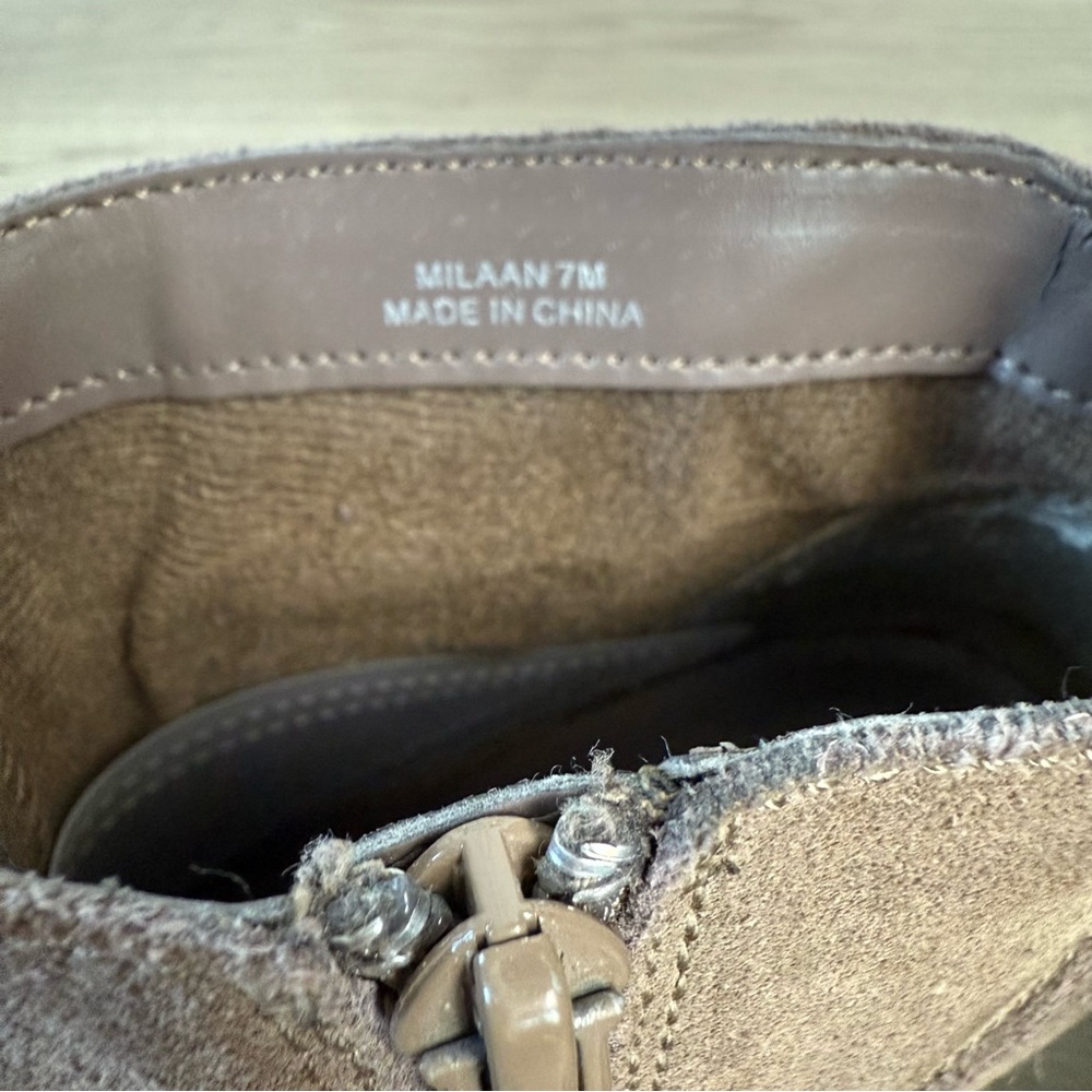 Steve‎ Madden Taupe Milaan Leather Suede Heeled Ankle Bootie - Picture 11 of 11